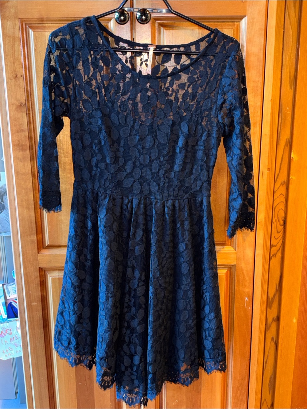 Free People Black Lace Fit-and-Flare Dress